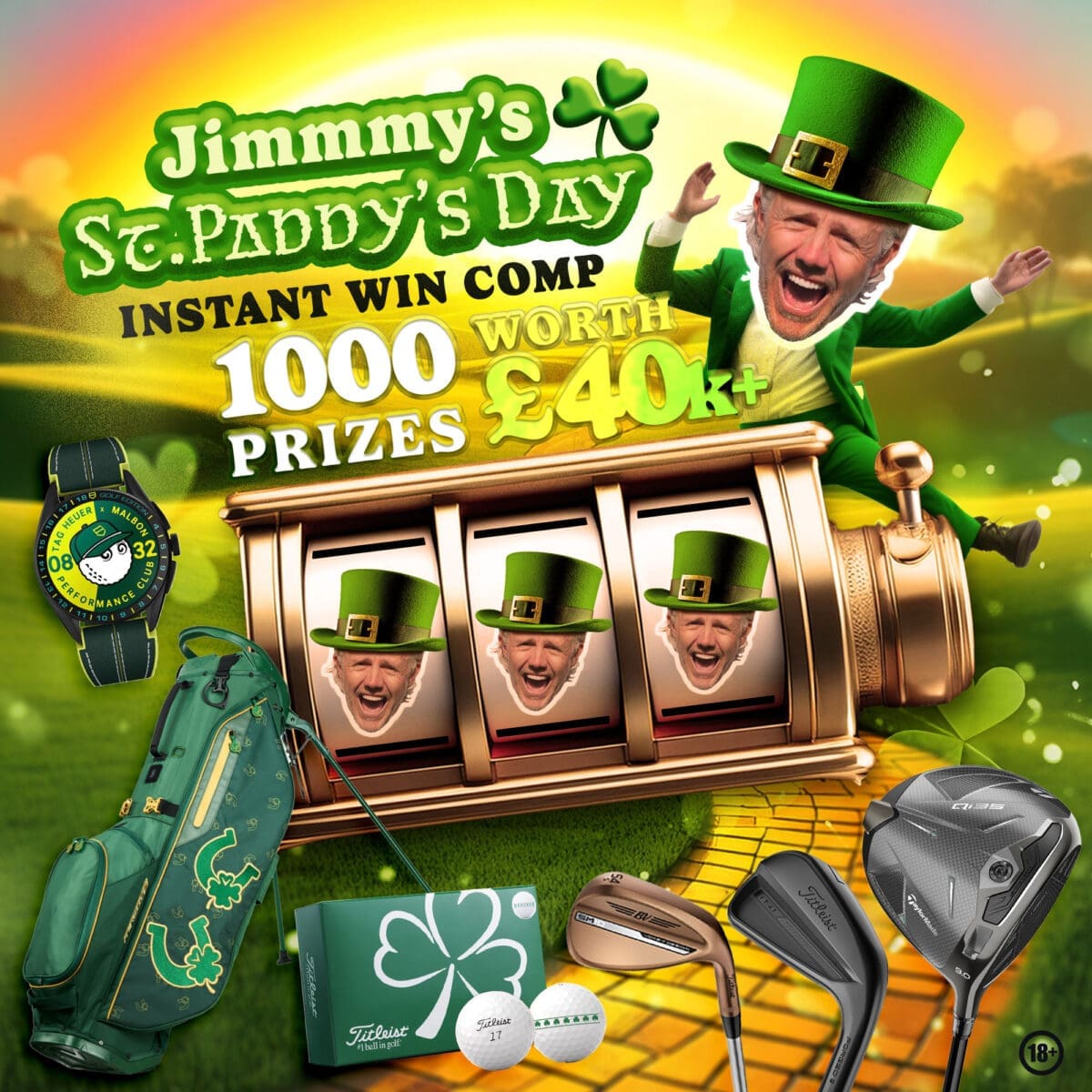 JIMMY'S ST PADDYS DAY INSTANT WIN COMP - £40K+ IN PRIZES - 1000 INSTANT WINS - £1K CASH END PRIZE #1