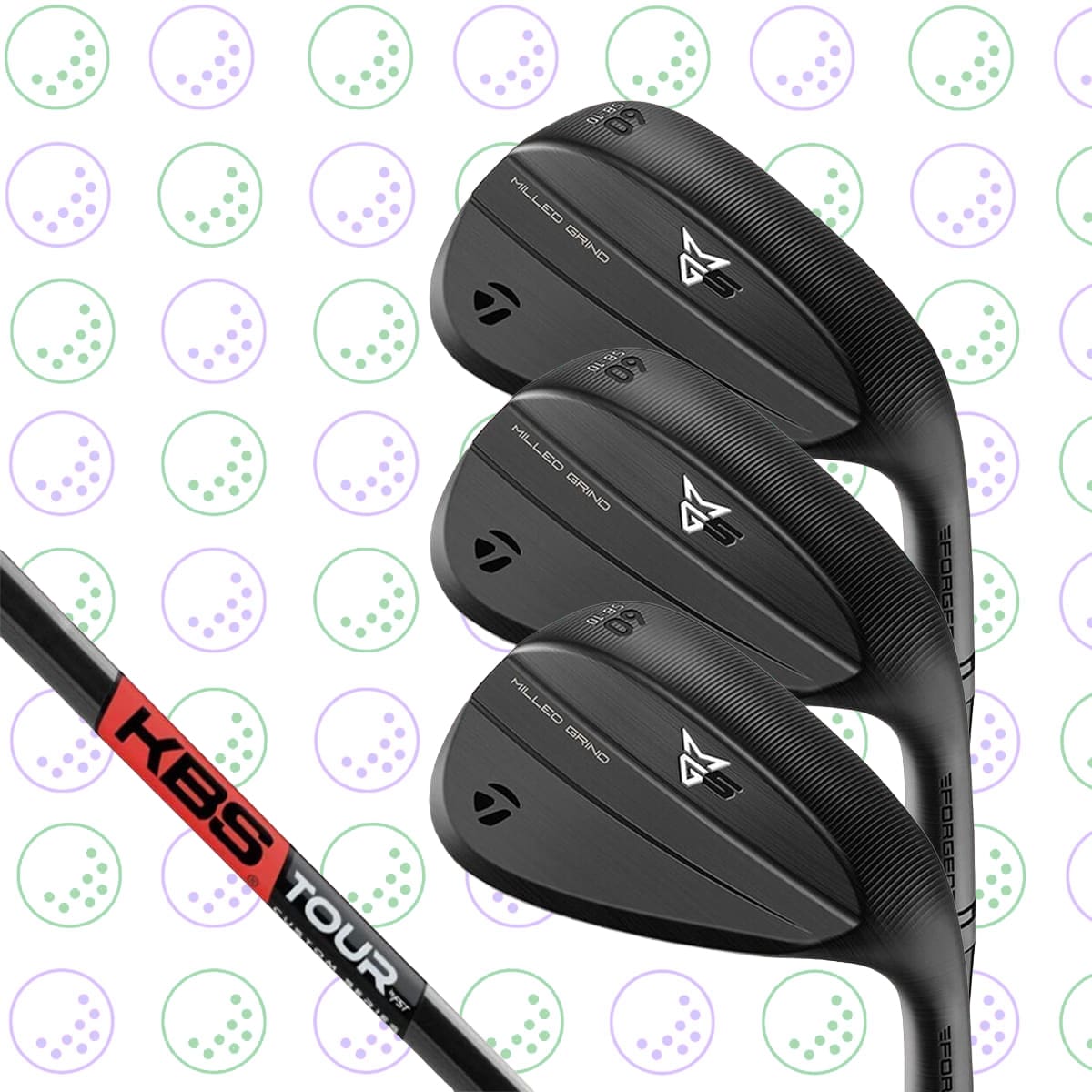 WIN CUSTOM MG5 BLACKOUT WEDGES W/KBS BLACK SHAFT #53
